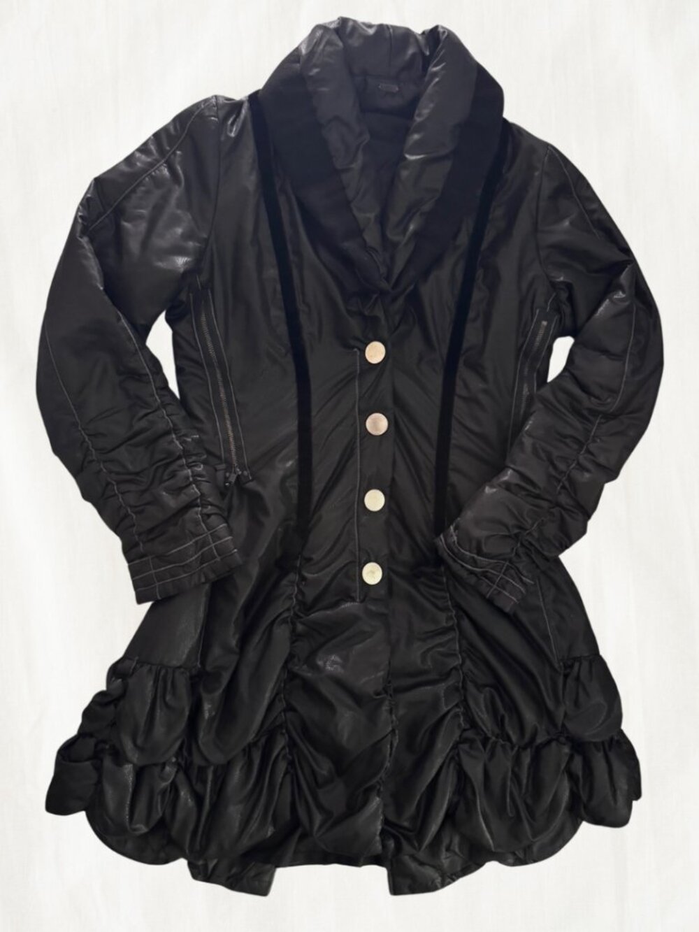 ADC Winter Coat with Ruffled Hem